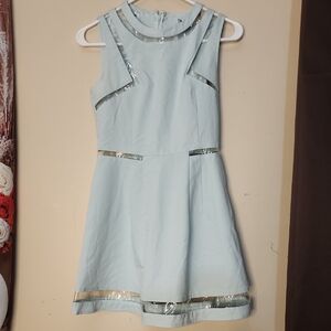 ASOS Petite Sky Blue Dress with Clear Vinyl